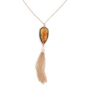Black Abalone Tassel Necklace